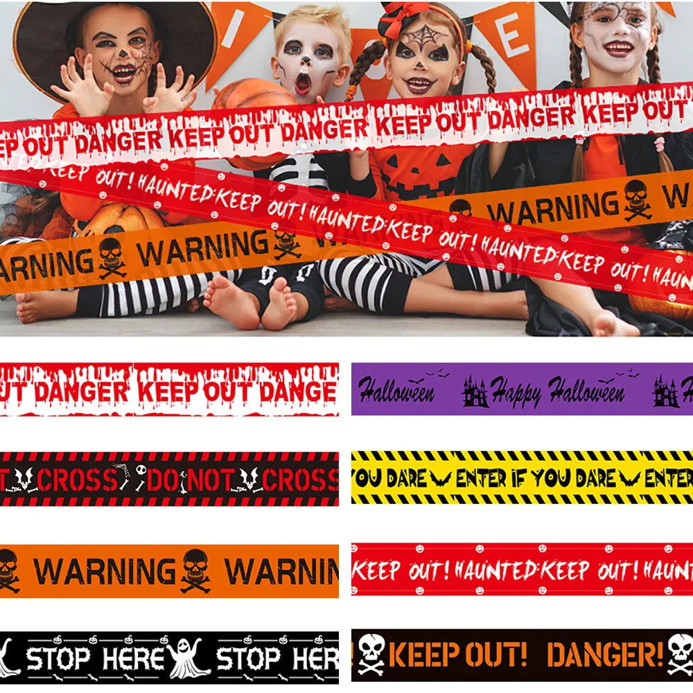 Halloween Decoration Tape,Warning Line,Warning Tape Signs,Window Wall Danger Decoration Props