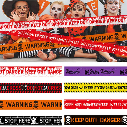 Halloween Decoration Tape,Warning Line,Warning Tape Signs,Window Wall Danger Decoration Props
