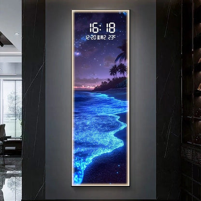 Modern Electronic Clock LED Wall Lamp for Living Room Entrance Corridor Study Hotel Plane Painting Home Decorations Mural Light