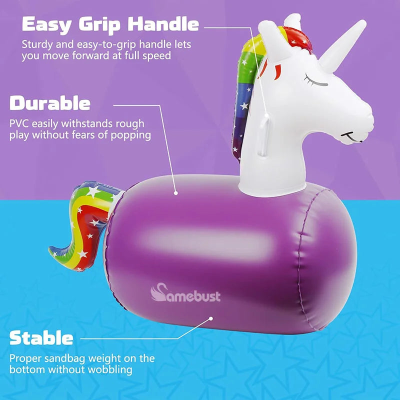 Camebust Inflatable Hopping Toddlers Toys Bouncy Unicorn Horse Dinosaur, Kids Ride On Bouncer, Jumping Bouncing Animal Hopper
