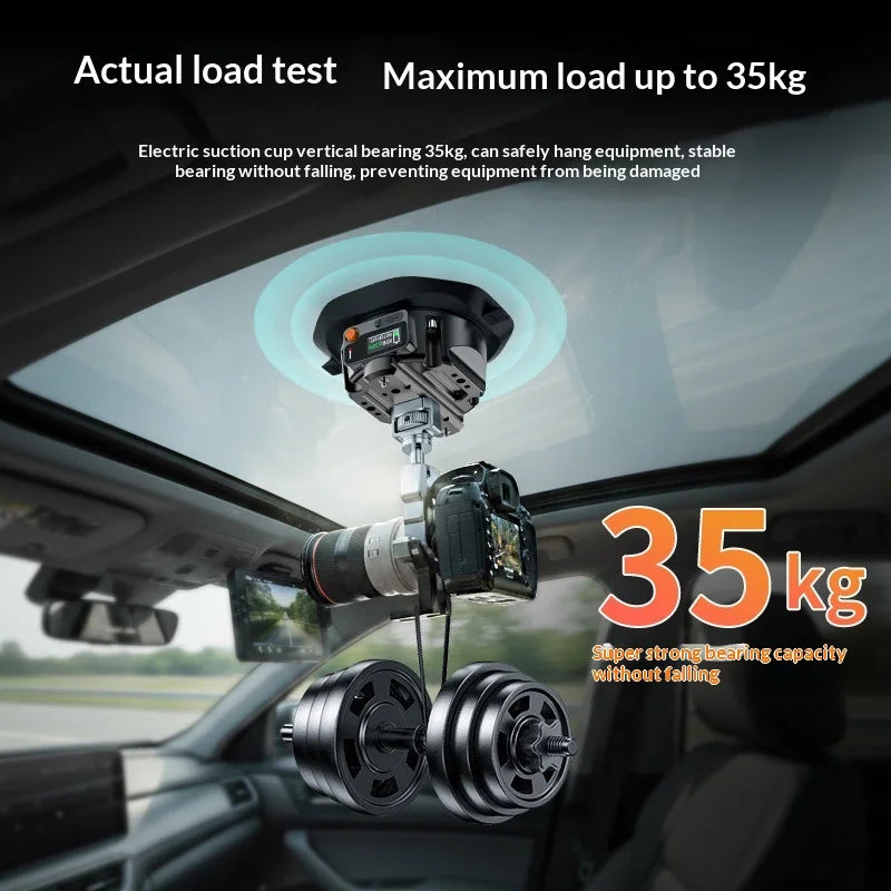 4.5 Inch Electric Suction Cup Camera Mount Auto Refill Car Holder for GoPro DJI Action Camera Insta360