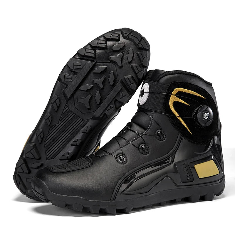 New Men's Motorcycle Boots Outdoor Waterproof TPU Protective Men Motorcycle Shoes Anti-slip Biker Motocross Riding Boot 1133