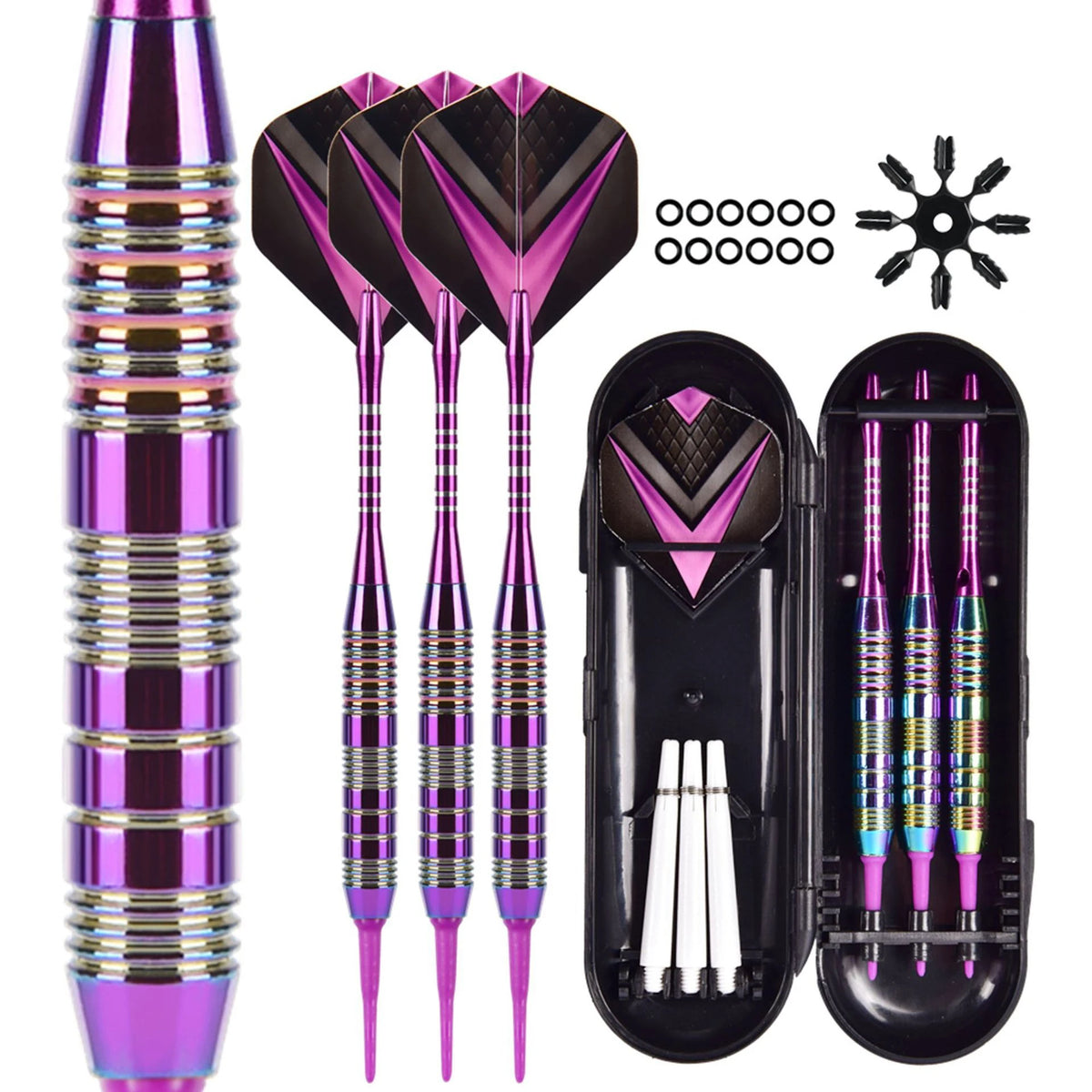 TRALOW 3/6/12PCS Professional Soft Tip Darts Set for Electronic Dartboard Darts Plastic Tip Multiple Dart Patterns To Choose