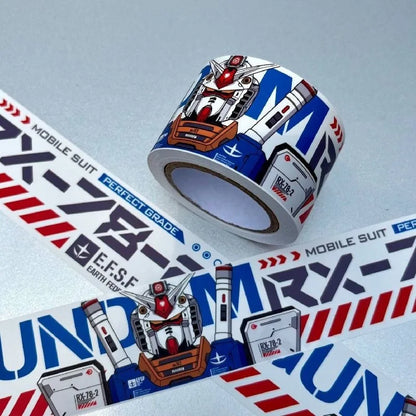 Residue-Free Gundam RX78 Waterproof Sticker & Decorative Tape for Desktops, Figurine Shelves, Bicycles, and Aquariums