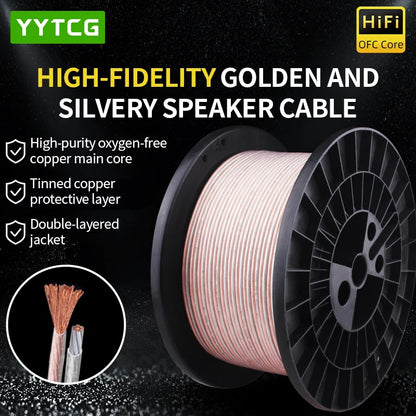 DIY HIFI Oxygen-Free Pure Copper Speaker Cable OFC Audio Wire for Car Home Theater KTV DJ-Car Audio Speaker Wire