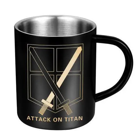New Attack on Titan anime peripherals 304 stainless steel mug two-dimensional creative cartoon wings of freedom water cup gift