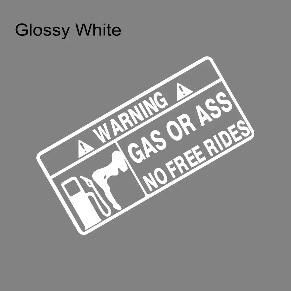 15x7cm Gas or Ass Car Sticker Window Windshield Creative Free Ride Vinyl Decals for Truck Motorcycle Vans Pickup Fuel Tank Decal
