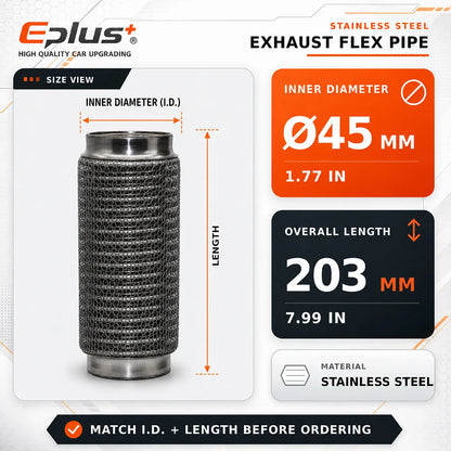 Universal Automotive Chain Link Mesh Exhaust Hose Stainless Steel Braided Flexible Bellows for Car Exhaust System Replacement