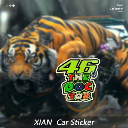 1PC Number 46 Racing Car Sticker Waterproof UV Resistant Matte Vinyl Decal for Auto Motorcycle Body Bumper Decor