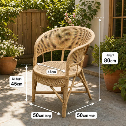 Rattan Woven Chair Natural Handmade Breathable Desk Seat Ergonomic Support Home Office Dining Cooler Than Gaming Heatwave