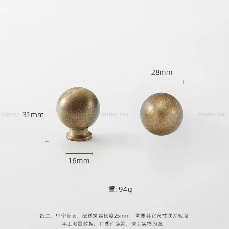 Light Luxury Brass Furniture Handles Retro Long Strip Cabinet Handles Round Door Drawer Knobs Kitchen Wardrobe Cupboard Pulls