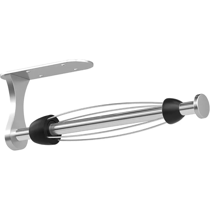 Stainless Steel Kitchen Paper Towel Holder Wall-Mounted,One-Handed Operation,Damping, Self-Adhesive Drill Option,Shock-Absorbing