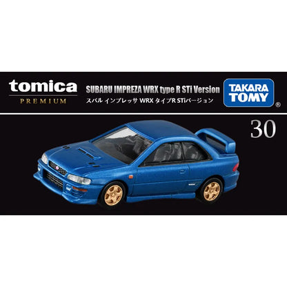 Original TAKARA TOMY Tomica Premium No.30 Subaru Impreza WRX Type R STi Version 1/61 Diecast Alloy JDM Model Car with Working Su
