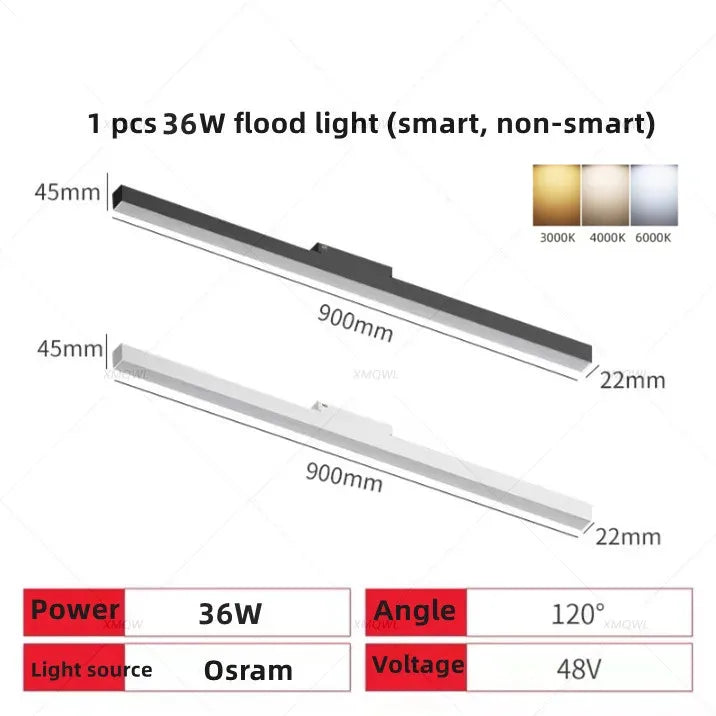 Magnetic Track LED Light Fixtures Flexible Ceiling Spotlight Rail Strip Magnet System For Indoor Modern Home Living Room Kitchen
