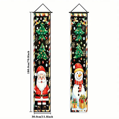 Christmas New Year Decorations Couplet Santa Snowman Door Banner For Home 2025 Xmas Hanging Ornaments Navidad Gift New Year 2026