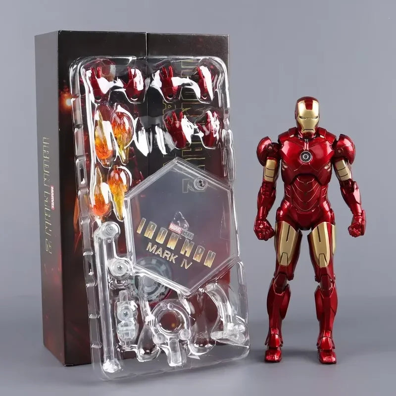 Original Avengers ZD Toy Light version Iron Man Mark3 MK6 Action Figure MK1-7 LED MK85 Suit-up Gantry Adult Collectible Toys
