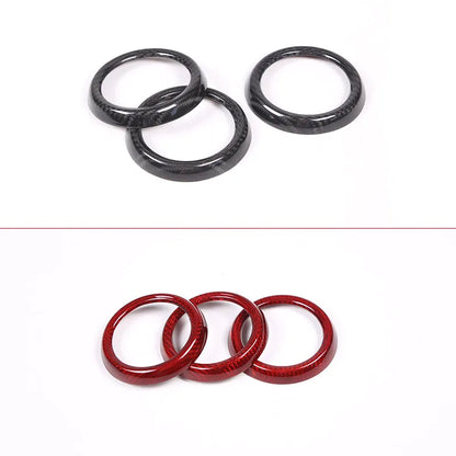 Real Carbon Fiber For Mazda MX-5 MX5 2016-2023 Car Dashboard Panel Air Outlet Decoration Ring Car Interior Accessories