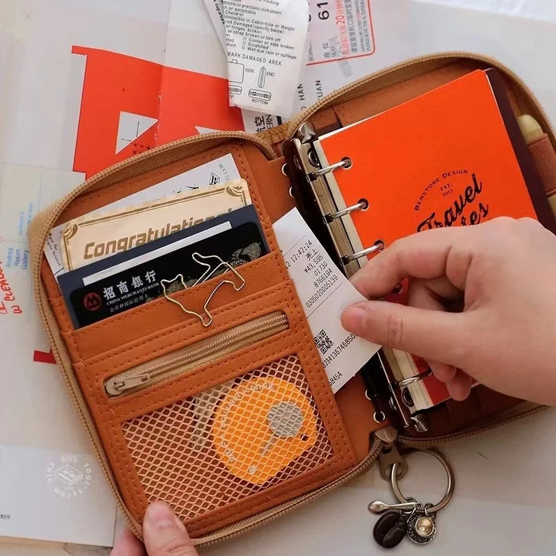 Hand Zip Bag Loose Leaf Binder Notebook Inner Core Cover Note Book Planner Office Stationery Supplies