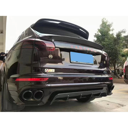 For Porsche Cayenne 958.2 2017+ GTS Carbon Fiber Car Rear Bumper Diffuser Rear Splitters Spoiler Back lip body kit
