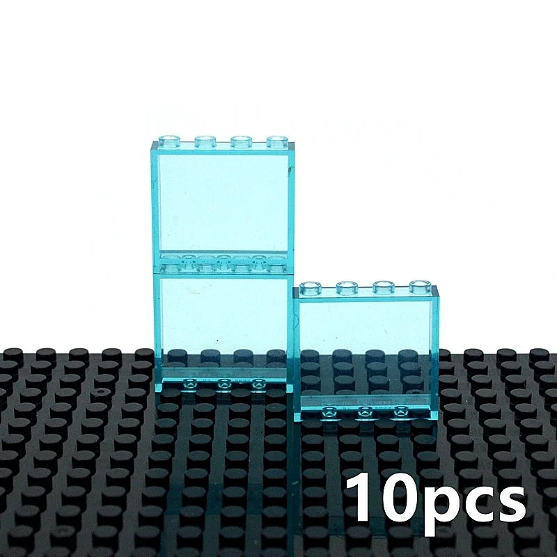 DIY Building Block 10pcs Door Window Frame Wall City 1x6x5 1*4x3 Glass Transparent Panel House Parts MOC Bricks 59350 59349 Toy
