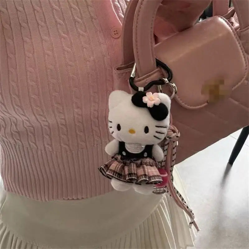 Hello Kitty Super Cute Glasses Junior Doll Bag Pendant Cartoon Cute Plush Doll Keychain
