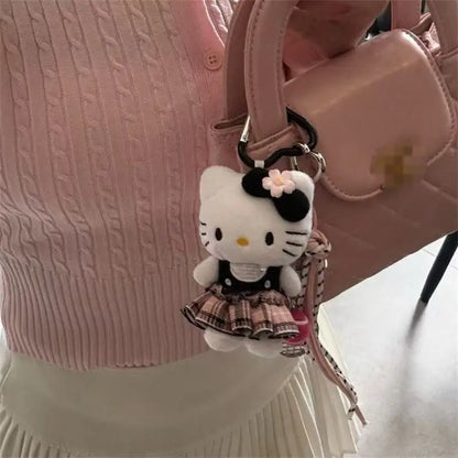 Hello Kitty Super Cute Glasses Junior Doll Bag Pendant Cartoon Cute Plush Doll Keychain