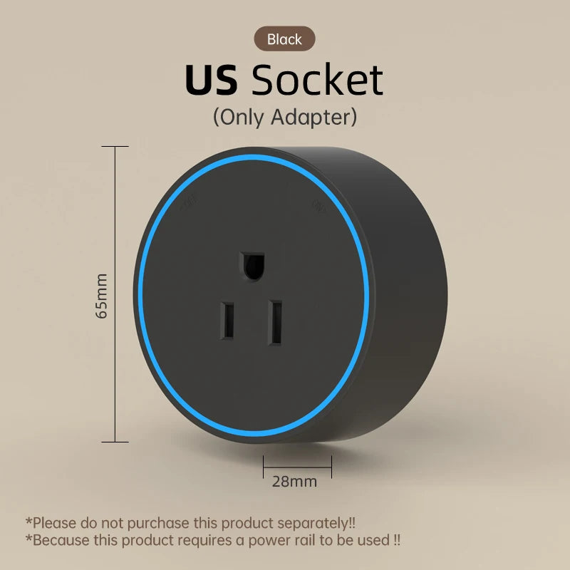 Track Socket With Switch High-end Quality Wall Power Outlet EU UK US FR Standard Universal Home Kitchen Bathroom Office Sockets