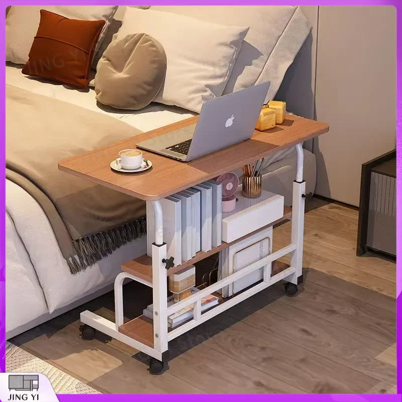 Adjustable Height Electric Standing Desk with Multi-Tier Storage Shelves Laptop Desk for Home Office Study Room Balcony