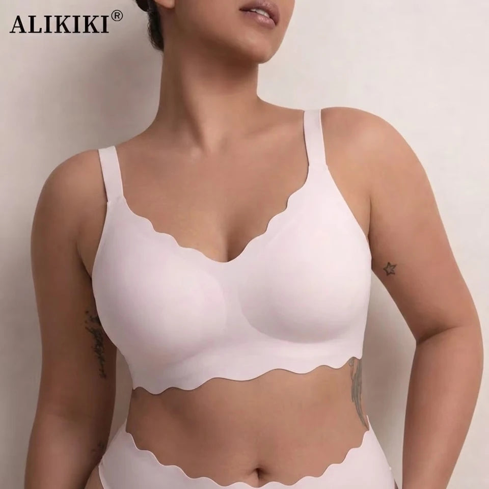 Seamless Wireless Supportive Bra Push Up Comfort Soft No Underwire Full Coverage T-Shirt Bra Plus Size Bralette for Women