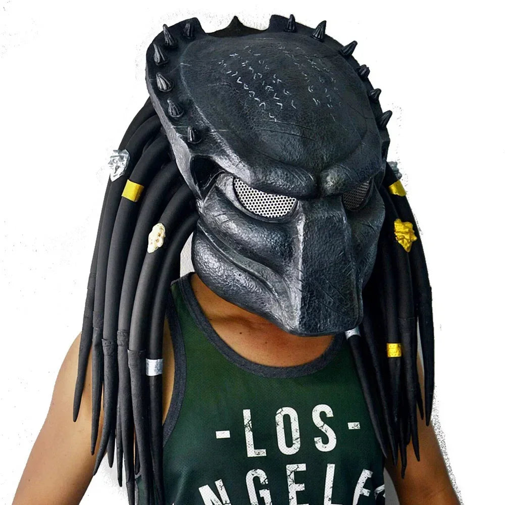 Alien Hunter Mask Iron Blood Warrior Mask Terror Latex Headset Halloween Masks Alien Monster Hunter Cosplay Masque Alien Warrior