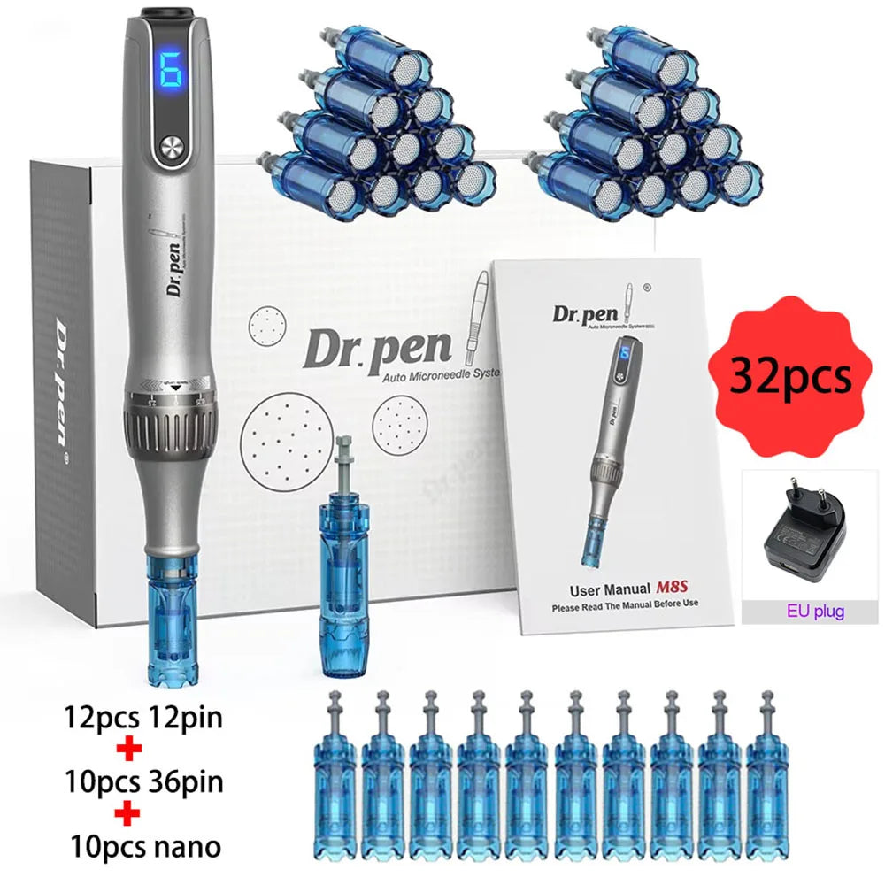 Dr Pen Ultima M8S-W With Needles gifts Wireless Professional MTS Derma Pen For BB Glow Beauty Salon Machine needle length 0.25mm
