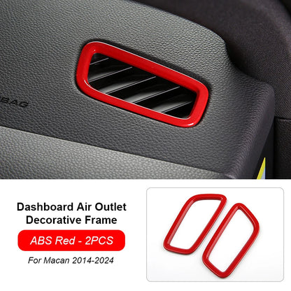 For Porsche Macan 2014-2024 Car Instrument Dashboard Side Outlet Air Vent Trim Decorative Frame Cover Interior Modification