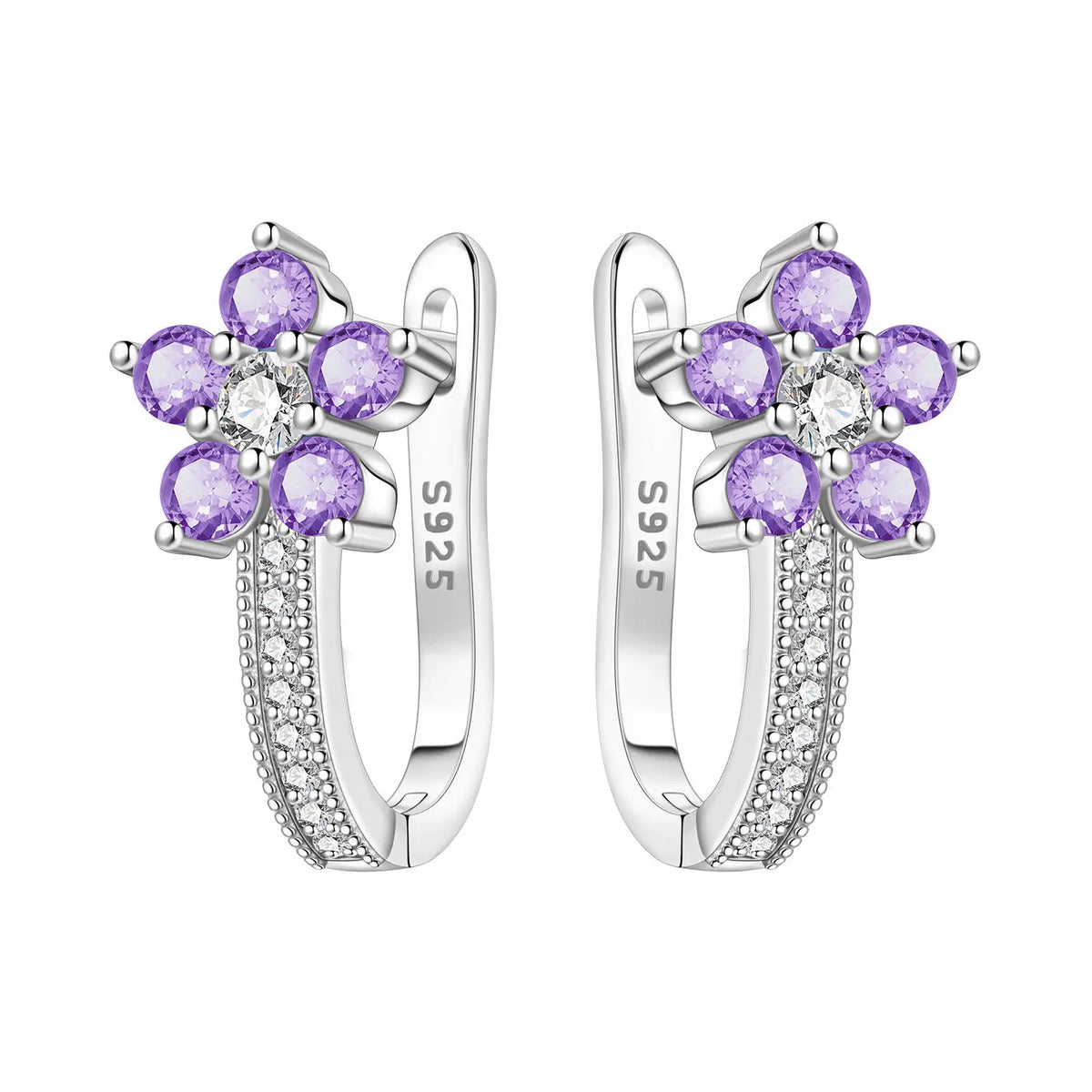 PANPOKI Original 925 Sterling Silver Beautiful Tulip Flower Earrings Women Hoop Earring Anniversary Jewelry Trendy Gifts