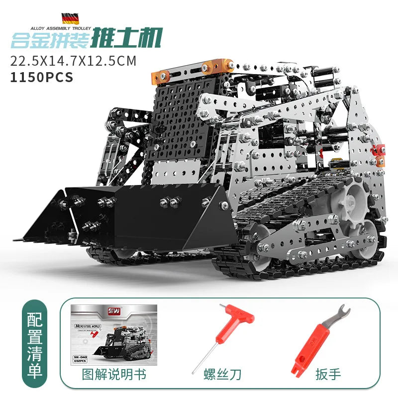 3D Metal Building Block Fighter Aircraft Model Assembly Jigsaw Toy Alloy RC Engineering Vehicle Gift Adult Assembly
