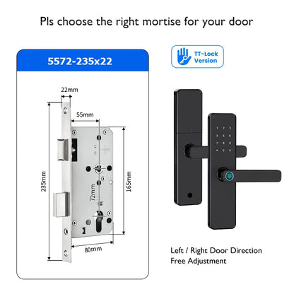 Bluetooth TTLock App Fingerprint Door Lock Code Card Key Touch Screen Smart Door Lock Security Digital Electronic Lock For Home