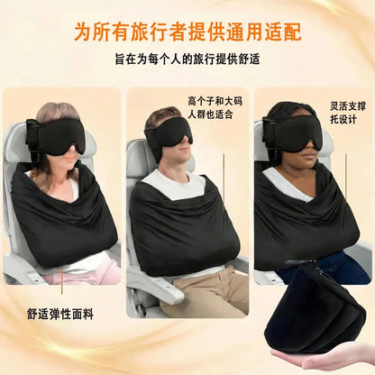 3-in-1 Adjustable EyeMask Airplane Sleep Support System Travel Pillow Multi-Use Office And Home Comfortable Pillow for Traveling