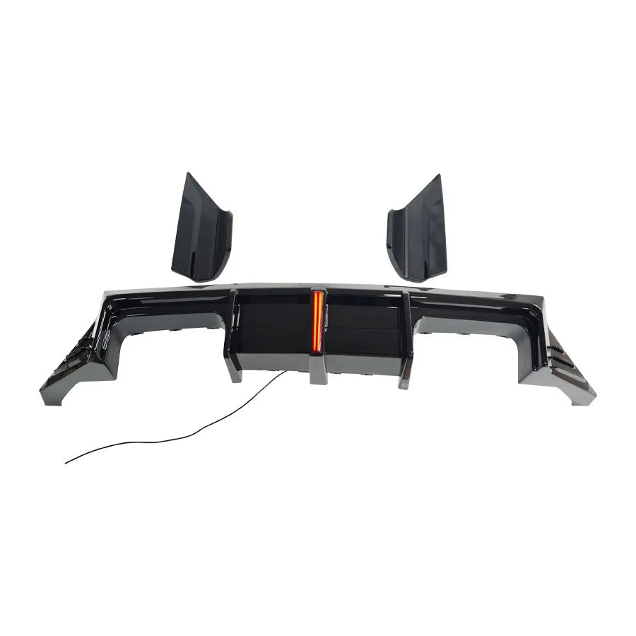 3X 2023 To 2026 For BMW 2 Series M2 M2C G87 Coupe Competition AD Style LED Light Bumper Rear Diffuser Lip Spoiler Gloss Black