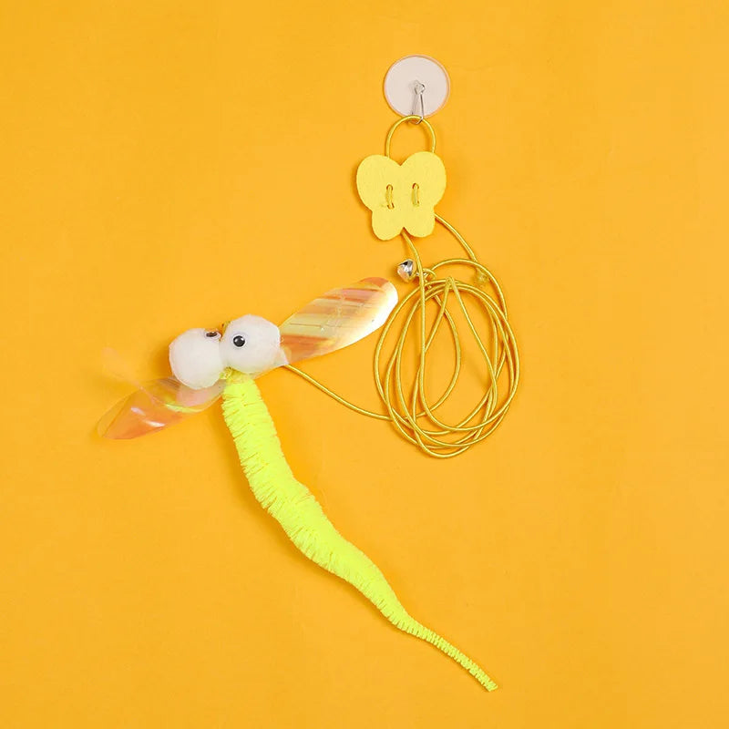 Cat Hanging Toy Independent Cat Teasing Elastic Rope Hanging Door Cat Teasing Stick Feather Teasing Cat Pet Teasing Cat Stick