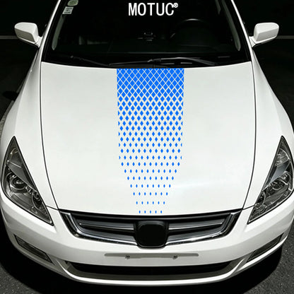 Diamond Rhombus Mesh Engine Hood Sticker Universal Car Hood Decal Self‑Adhesive Waterproof Cool Auto Exterior Tuning Accessory