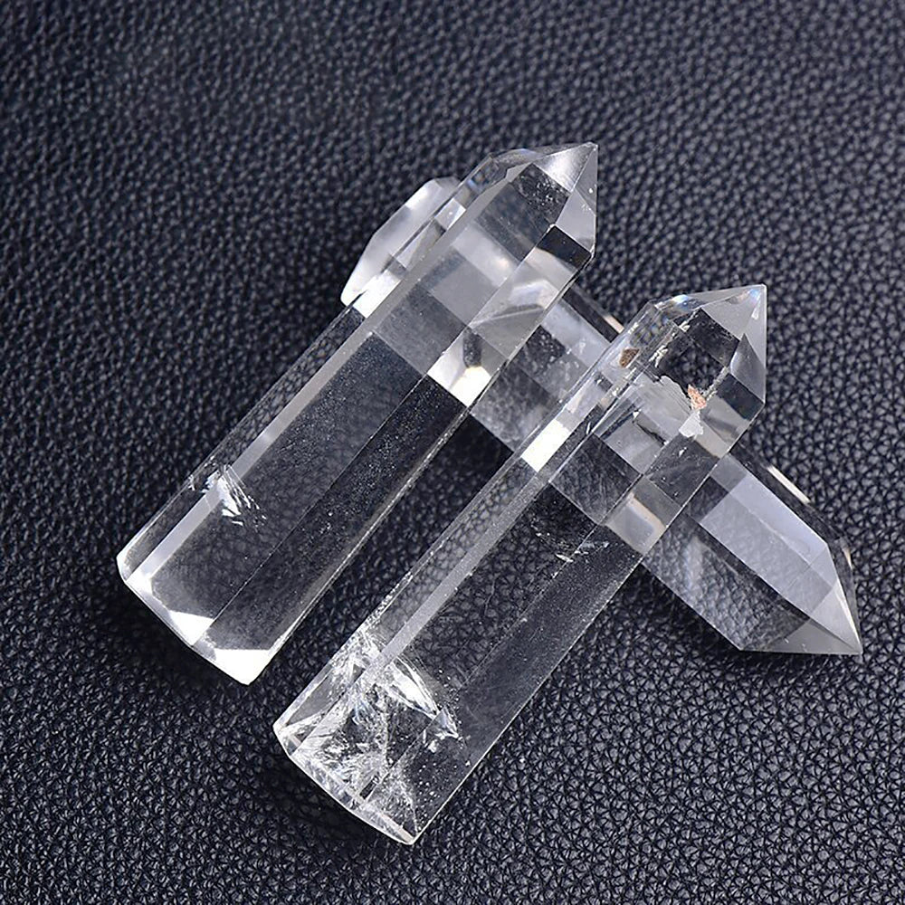 Natural Transparent Quartz Column Transparent Delicate White Crystal Hexagonal Obelisk 50-80mm Wandstone Room Decoration Gift