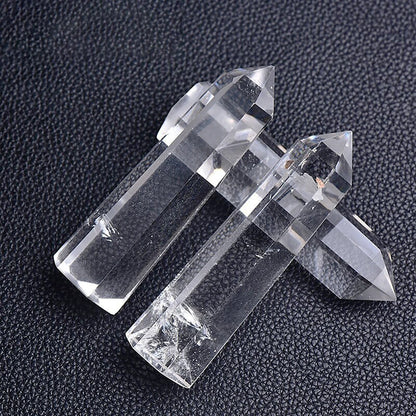 Natural Transparent Quartz Column Transparent Delicate White Crystal Hexagonal Obelisk 50-80mm Wandstone Room Decoration Gift