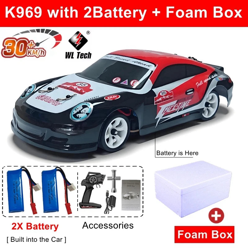 WLtoys 284191 284019-A Upgraded Gyro 1/28 RC Drifting Car 4WD High Speed Radio Control Model 2.4G Drift Racing Vehicle Mini Gift