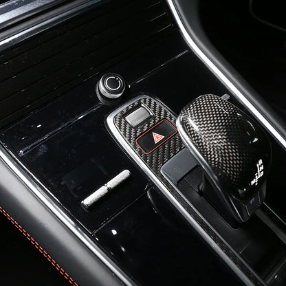 For Porsche Panamera 971 2017-2021 For Cayenne 2018-2023 Real Carbon Fiber Car Center P Button Part Cover Trim Car Accessories