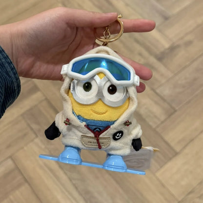 Genuine Cute Little Yellow Minion Bob Backpack Pendant Cartoon Plush Doll Keychain Bag Doll Decoration Birthday Gift