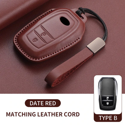 New Leather Car Remote Key Case Cover Shell For Toyota Prius Camry Corolla Avalon CHR RAV4 Land Cruiser Prado Keyless Key Fob