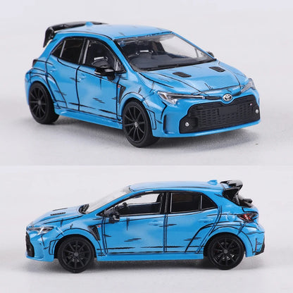 GCD 1:64 GR Corolla Blue Comic Version Alloy Model Car