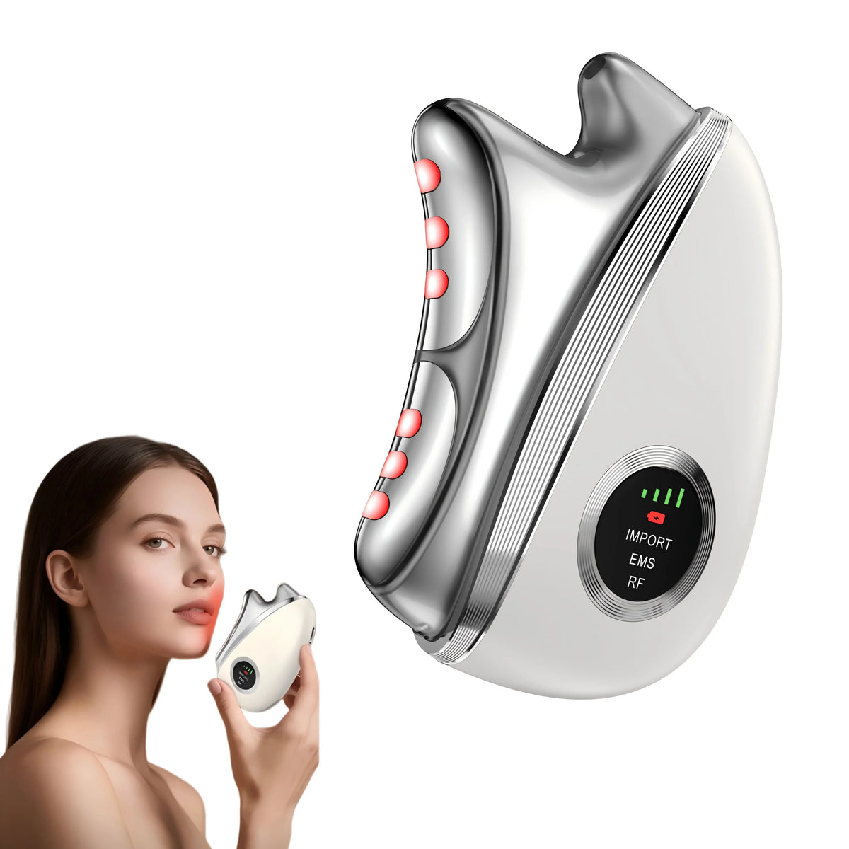 4 in 1 EMS Facial Neck Beauty Scraping Massager Microcurrent LED Light Vibration Portable Skin Care Tool Firming Anti Aging