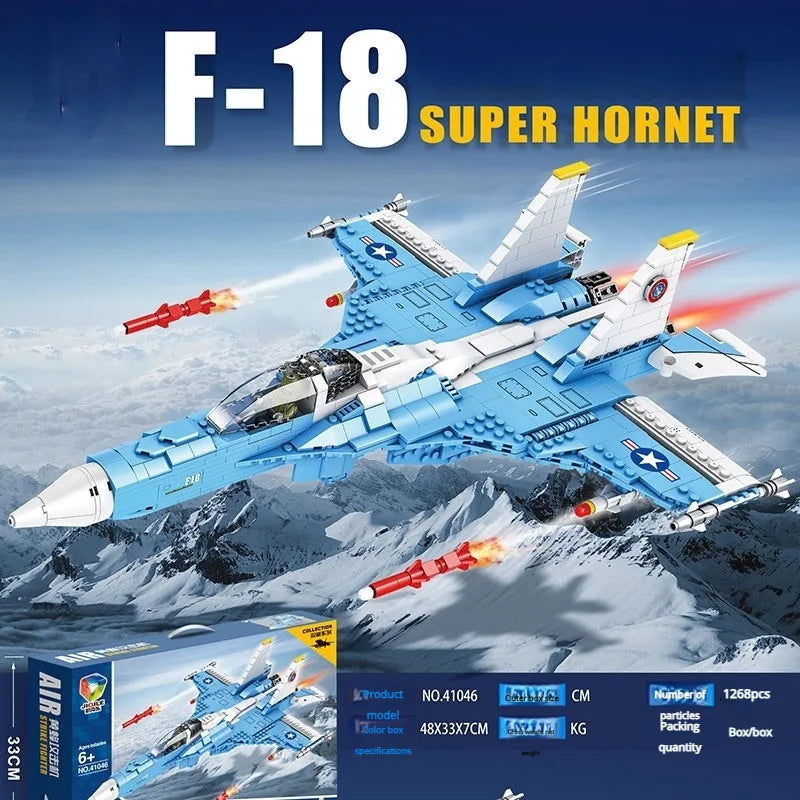 Air Force Military Theme Assembly Model J15 J20 Fighter Carrier-Based Aircraft Building Blocks Toy Gift For Boys