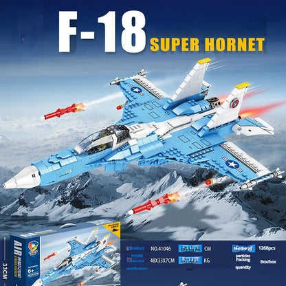 Air Force Military Theme Assembly Model J15 J20 Fighter Carrier-Based Aircraft Building Blocks Toy Gift For Boys