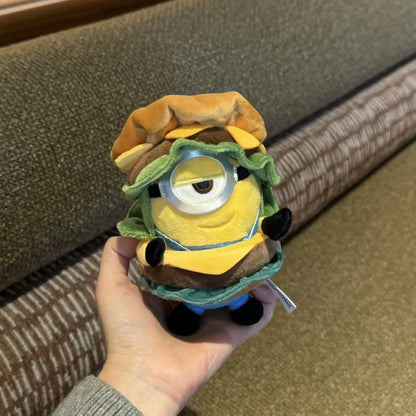 Genuine Cute Little Yellow Minion Bob Backpack Pendant Cartoon Plush Doll Keychain Bag Doll Decoration Birthday Gift